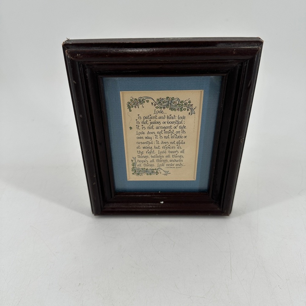Grubbies Inspirationals 1 Corinthians 13 Love Hand Painted Print Framed Art